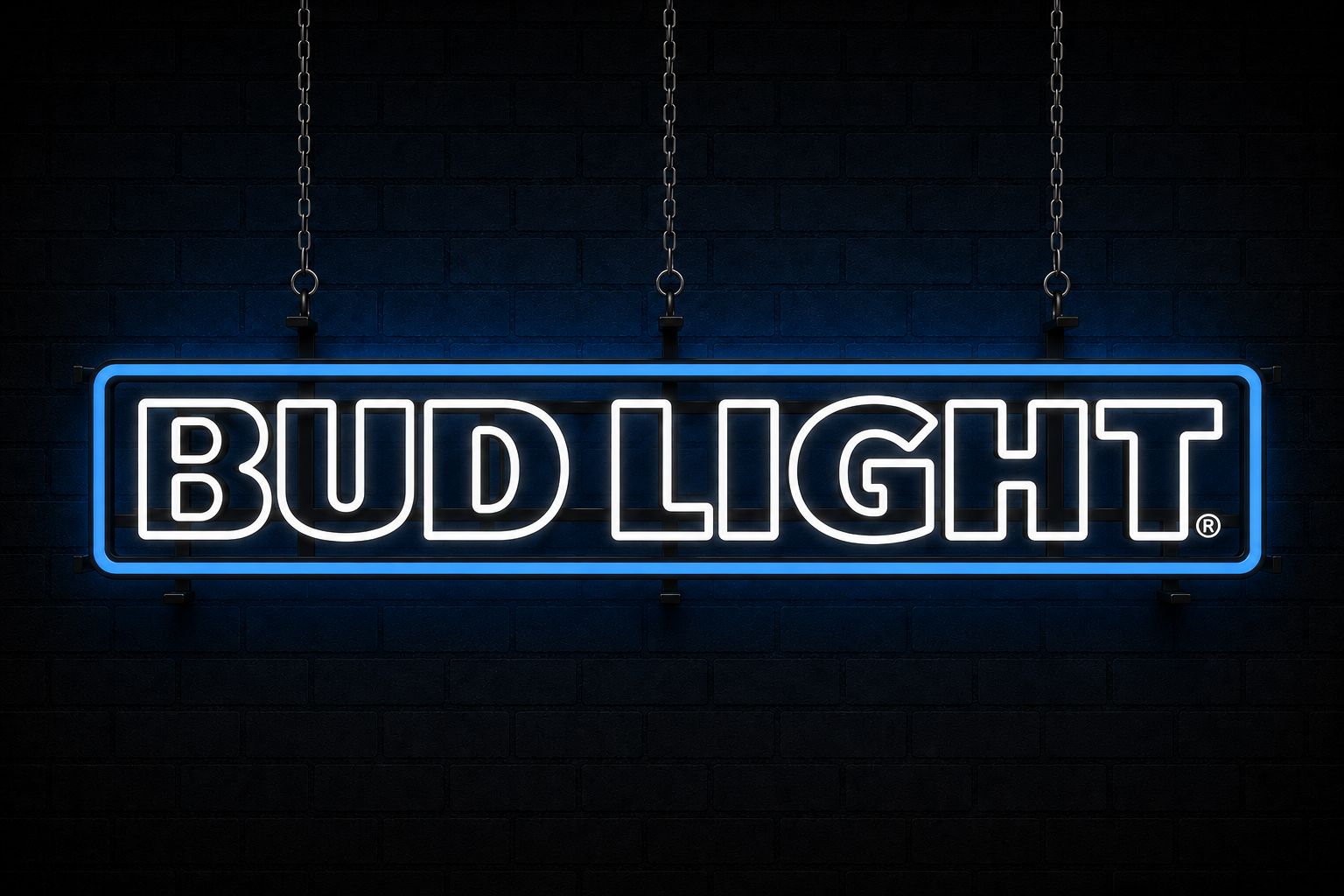 Custom illuminated Bud Light sign